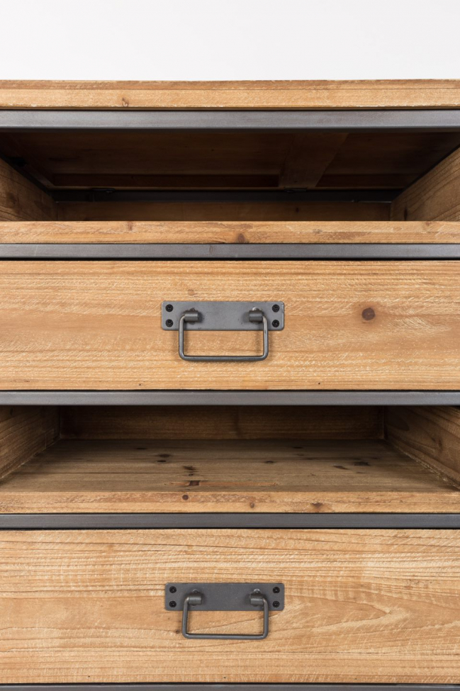 Mesa lateral 'Damian' - Negro/Natural