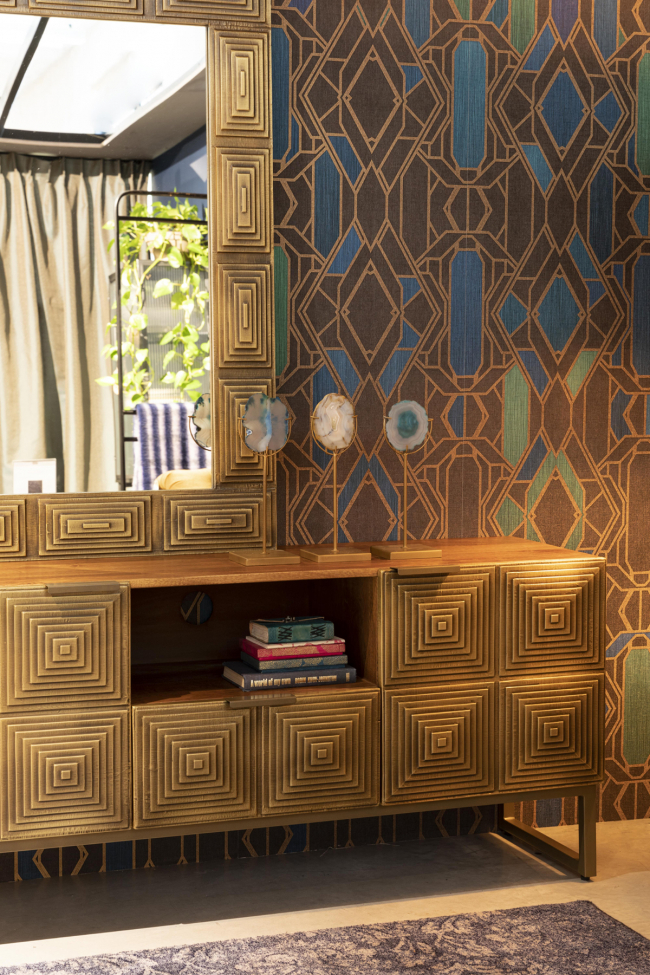 Mueble de TV 'Volan' - Marrón/Latón