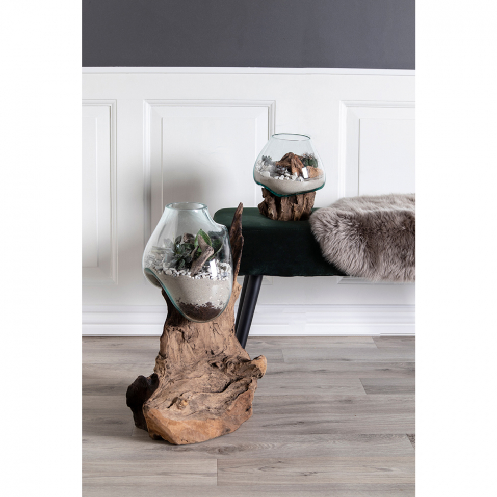 Dekoration 'Waterdrop' 50cm - Madera/Vidrio