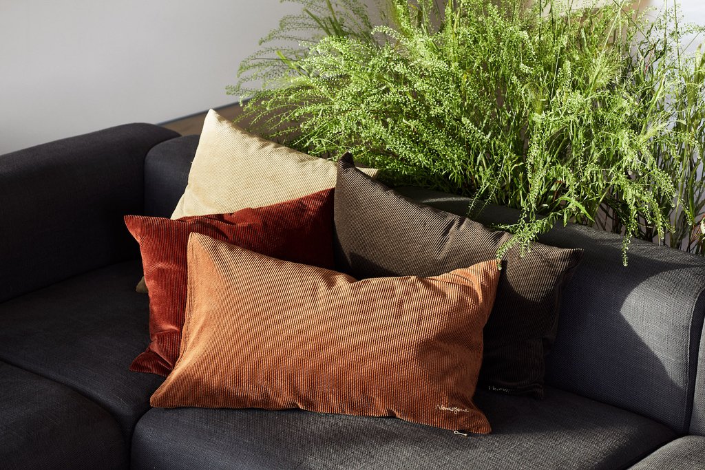 Funda de cojín 'Corduroy' 70x40cm - Marrón