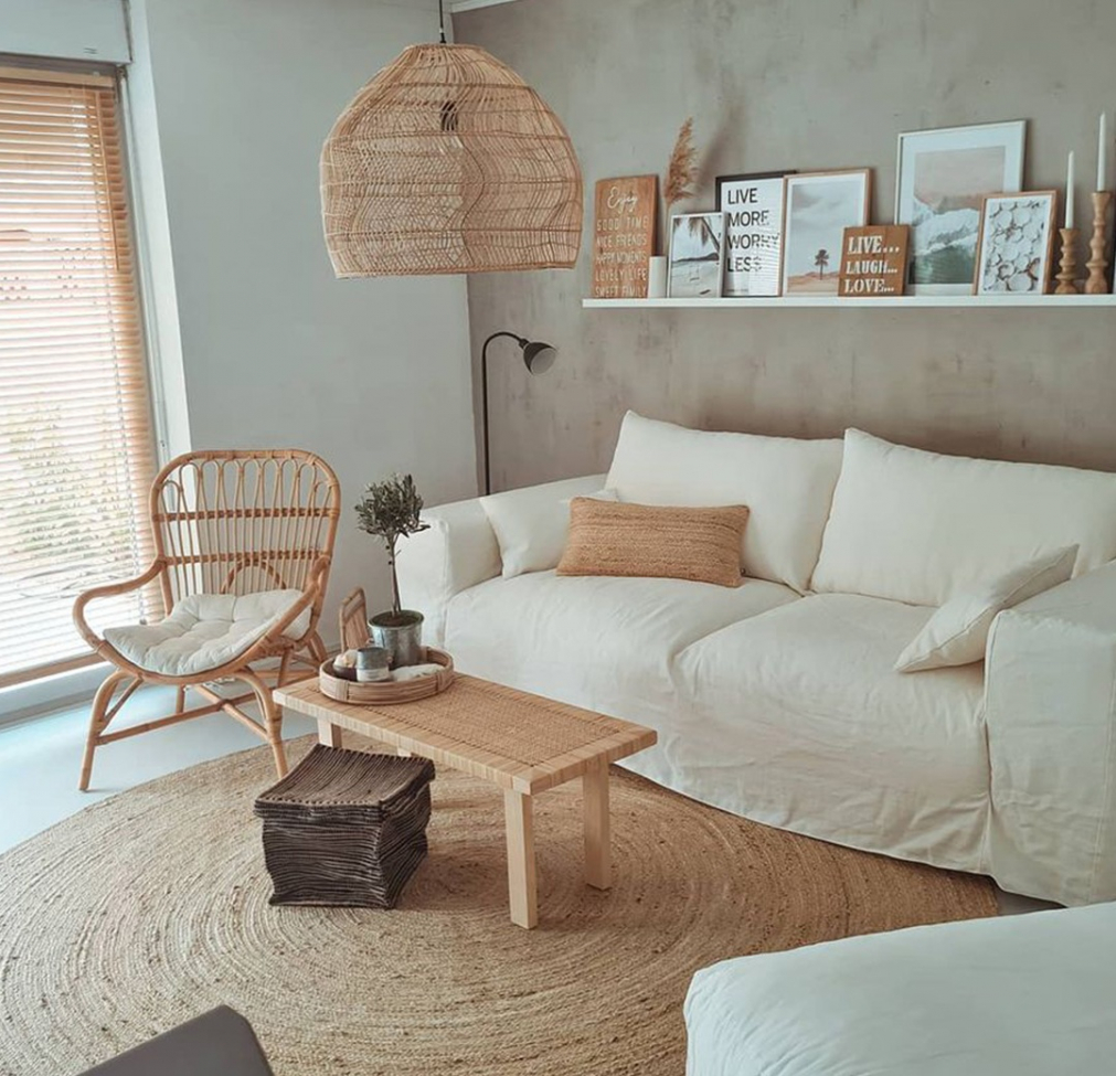 Alfombra redonda 'Flätan' 120cm - Yute