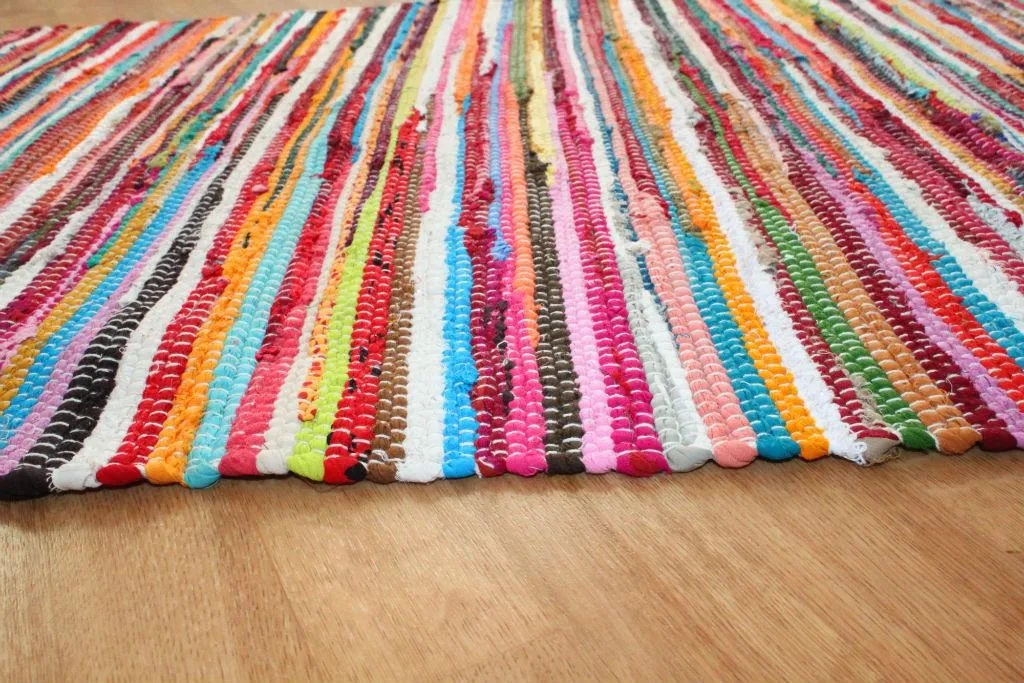 Alfombra de trapo 'Happy' 200x300cm - Multicolor