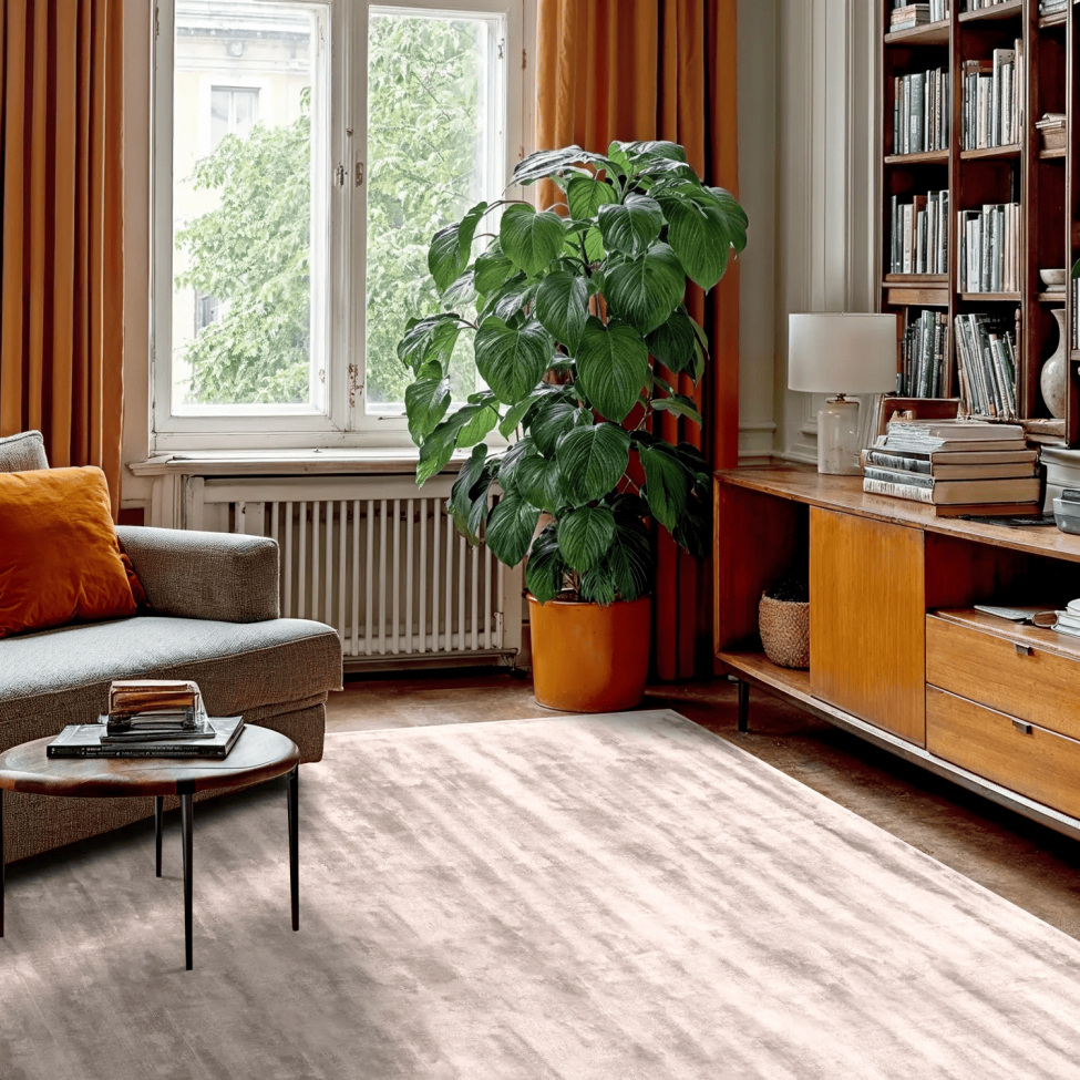 Alfombra de viscosa 'Jodhpur' 200x300cm - Gris claro/Beige