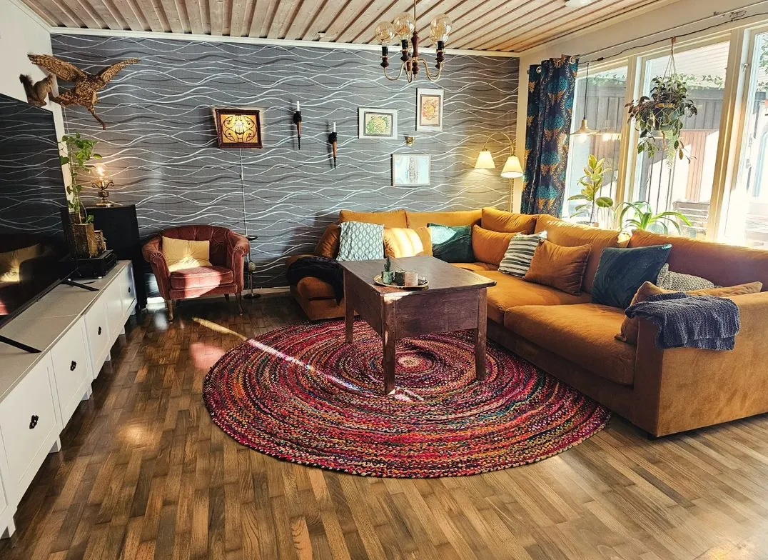 Alfombra redonda 'Flätan' 160cm - Multicolor