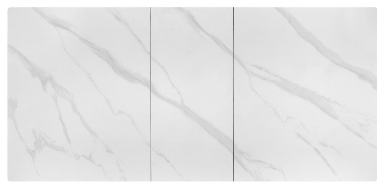 Mesa de comedor 'Platan' 140-180cm - Blanco/negro