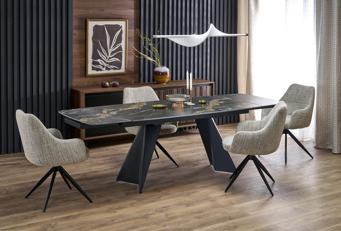 Mesa de comedor 'Armani' 165-241cm - Negro