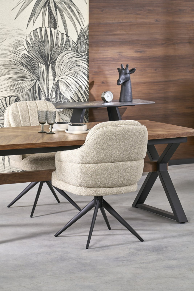 Mesa de comedor 'Baron' 200-350cm - Natural/negro
