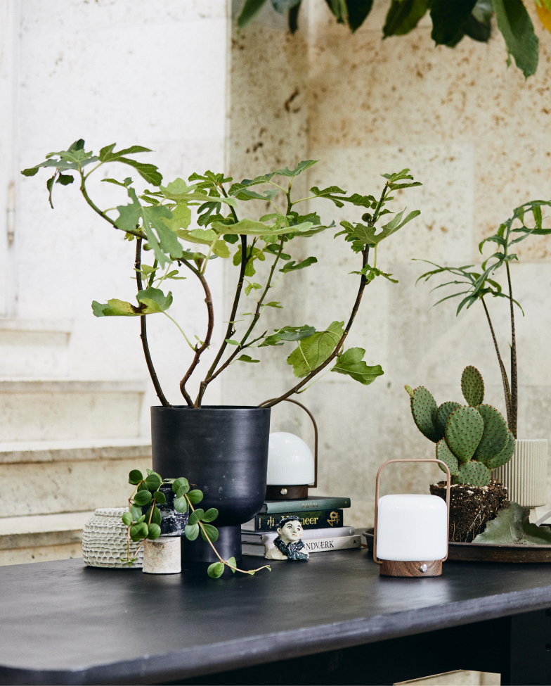 Lámpara portátil 'Troy' - Blanco/Marrón