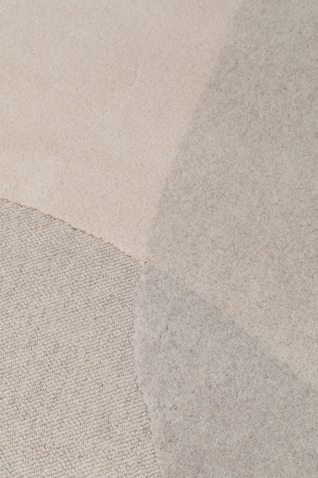 Alfombra de lana 'Dream' 160x230cm - Natural/Gris