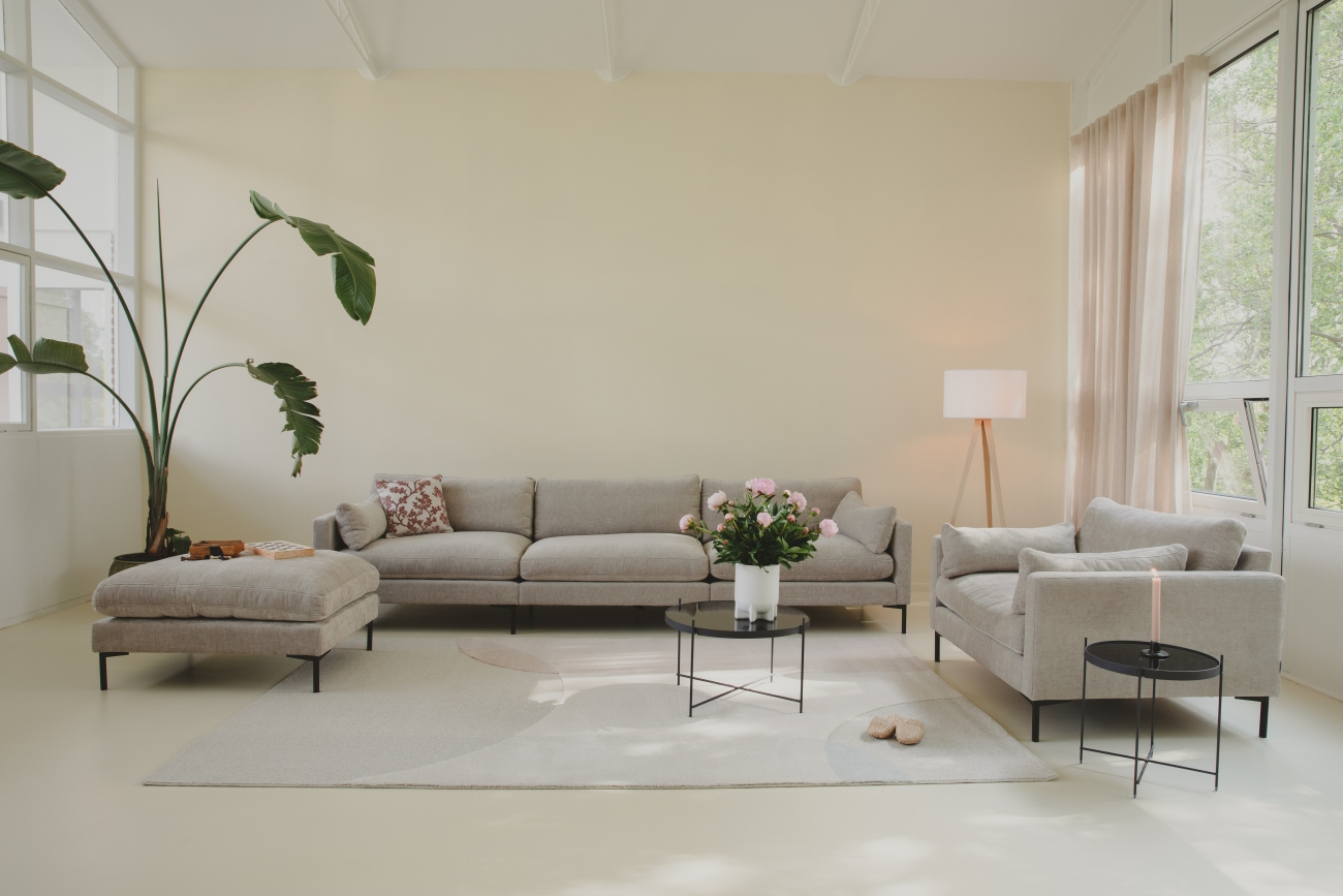 Alfombra de lana 'Dream' 200x300cm - Natural/Rosa