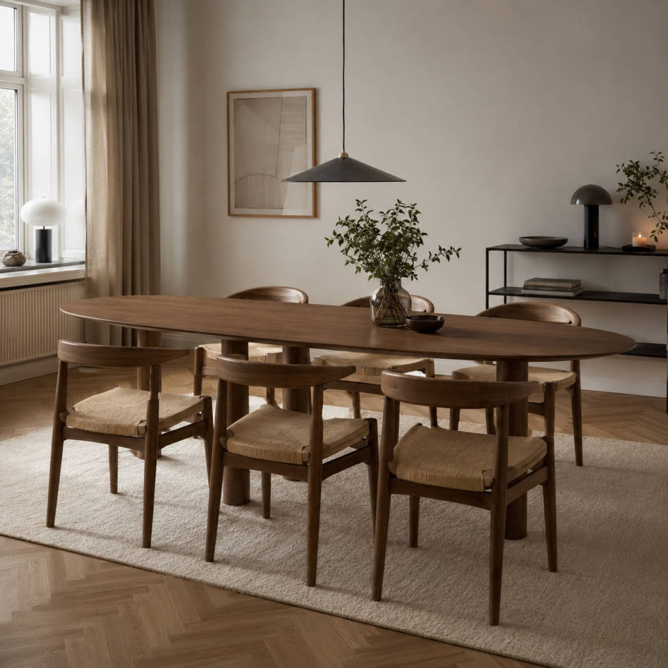 Mesa de comedor 'Uovo' 220x115cm - Nogal