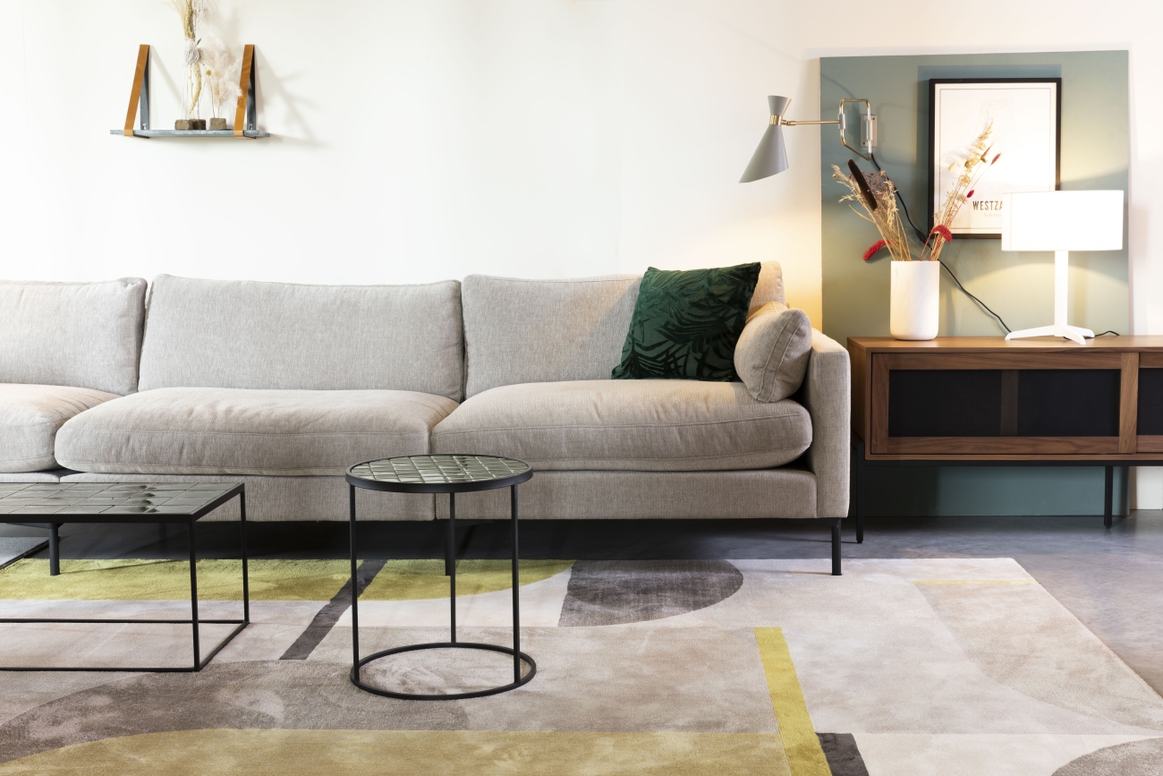 Alfombra 'Hilton' 200x290cm - Gris/Amarillo