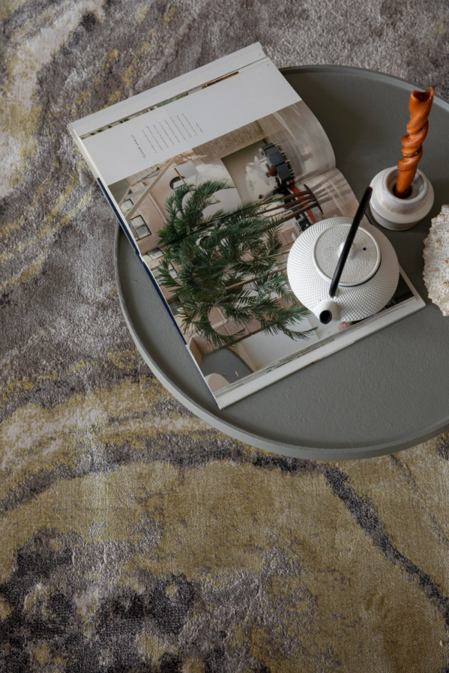 Alfombra 'Sol' 200x290cm - Gris/amarillo