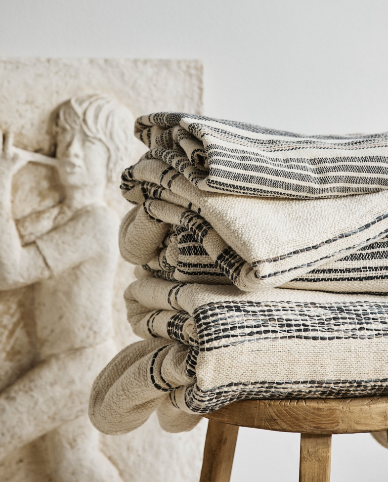 Cubrecamas 'Vesper' 270x270cm - Blanco/Rayado