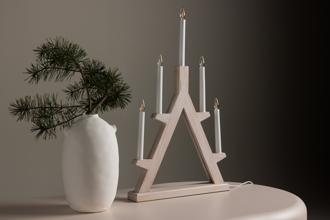 Candelabro de adviento 'Tallmo' - Blanco