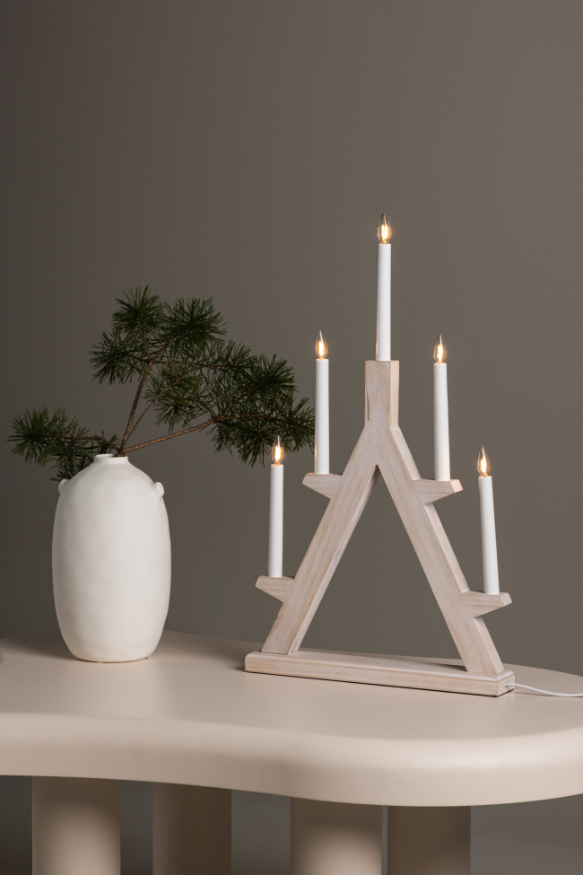 Candelabro de adviento 'Tallmo' - Blanco