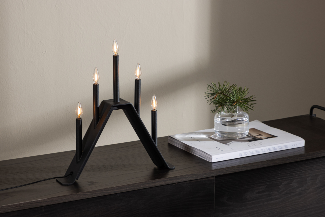 Candelabro de adviento 'Norrlund' - Negro
