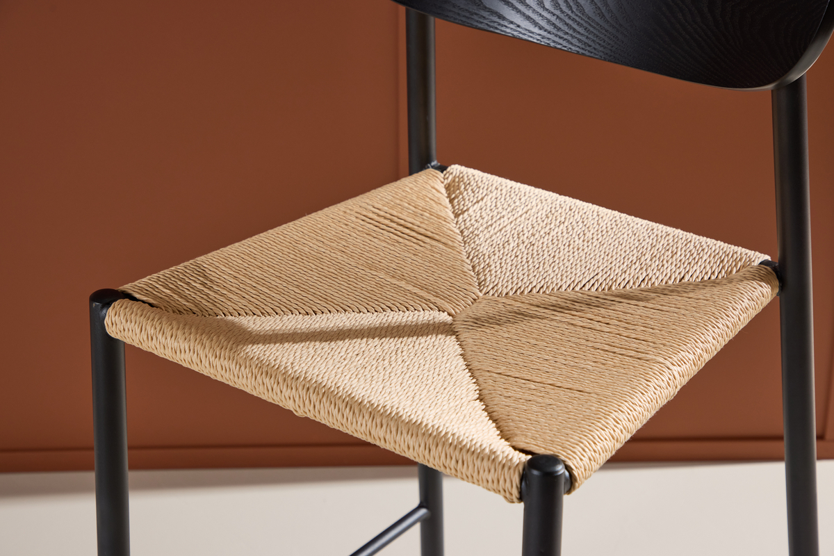 Taburete 'Polly' - Negro/Beige