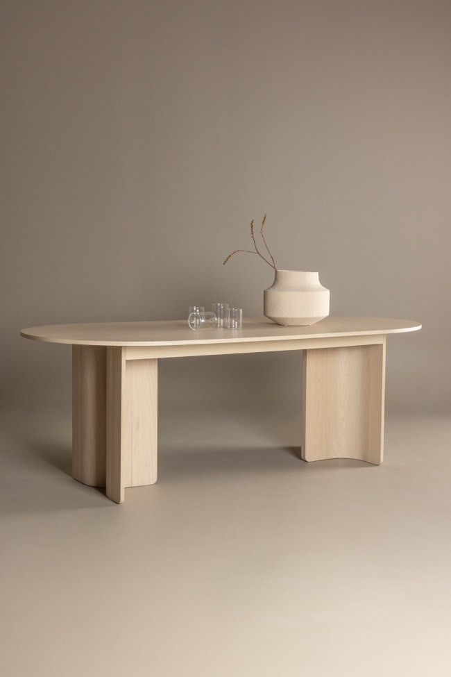 Mesa de comedor 'Tranemo' Ovalada 220x100x75cm - Blanco