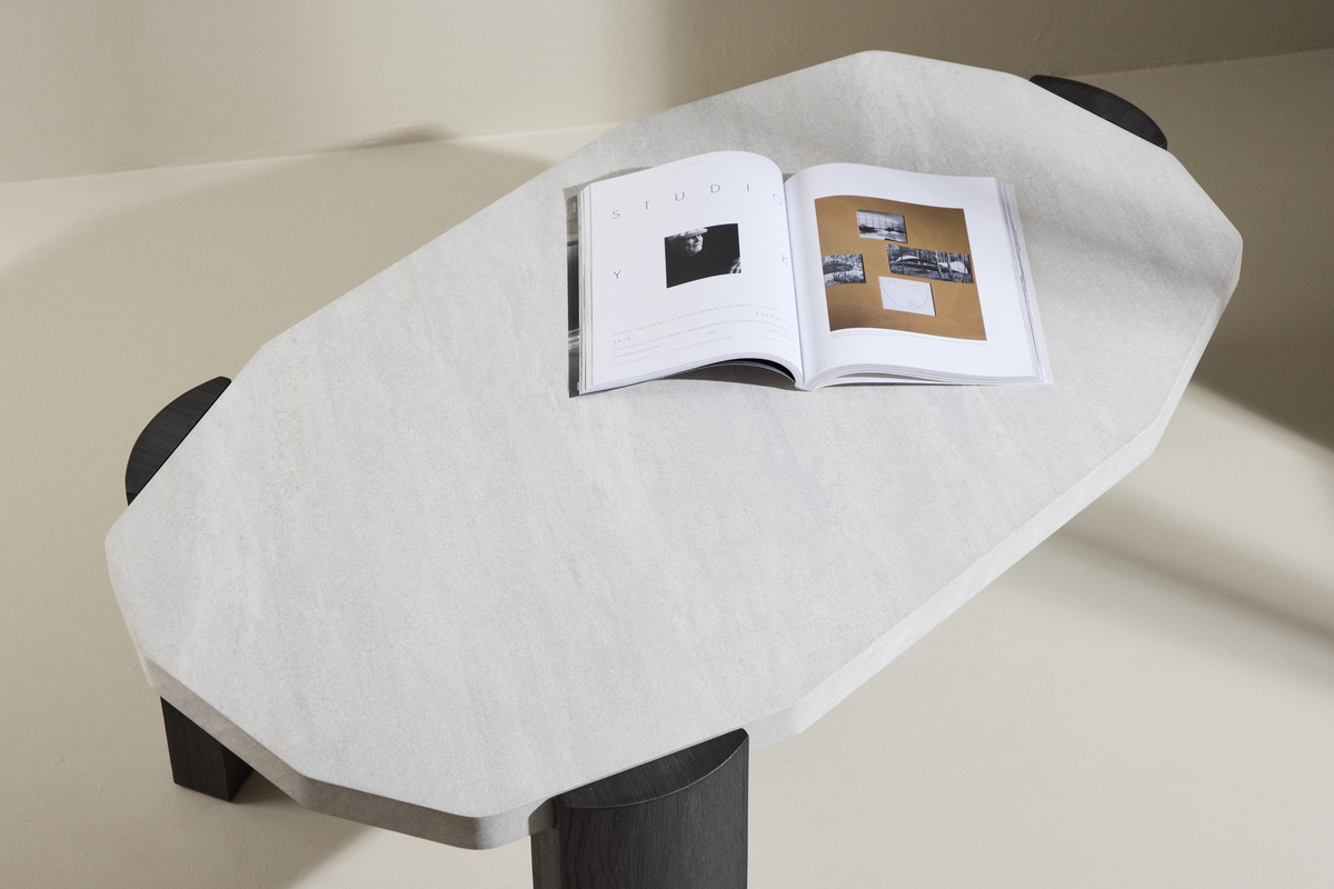 Mesa de centro 'Kres' 125x71cm - Beige/Negro