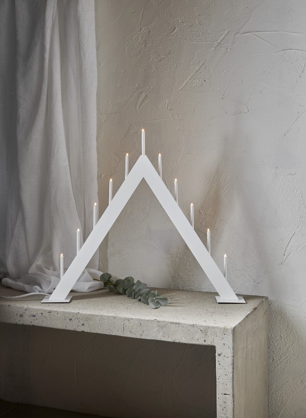 Candelabro de adviento 'Buzz' 50cm - Blanco