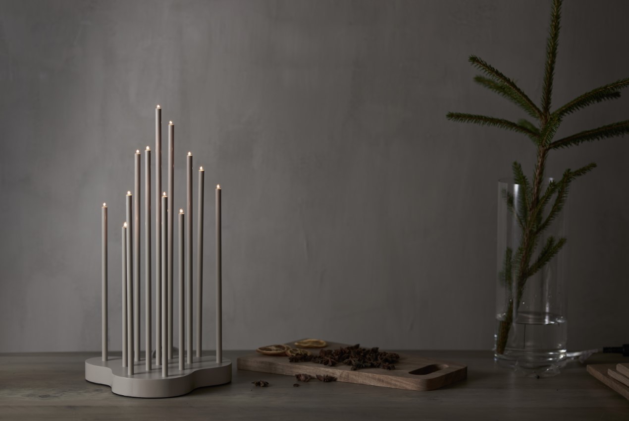 Candelabro de Adviento 'Buzz' 43cm - Gris