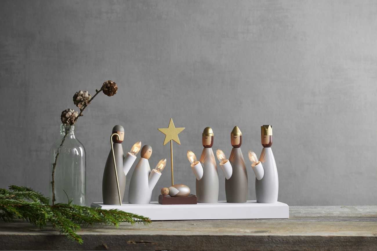 Candelabro de Adviento 'Krubba' - Blanco