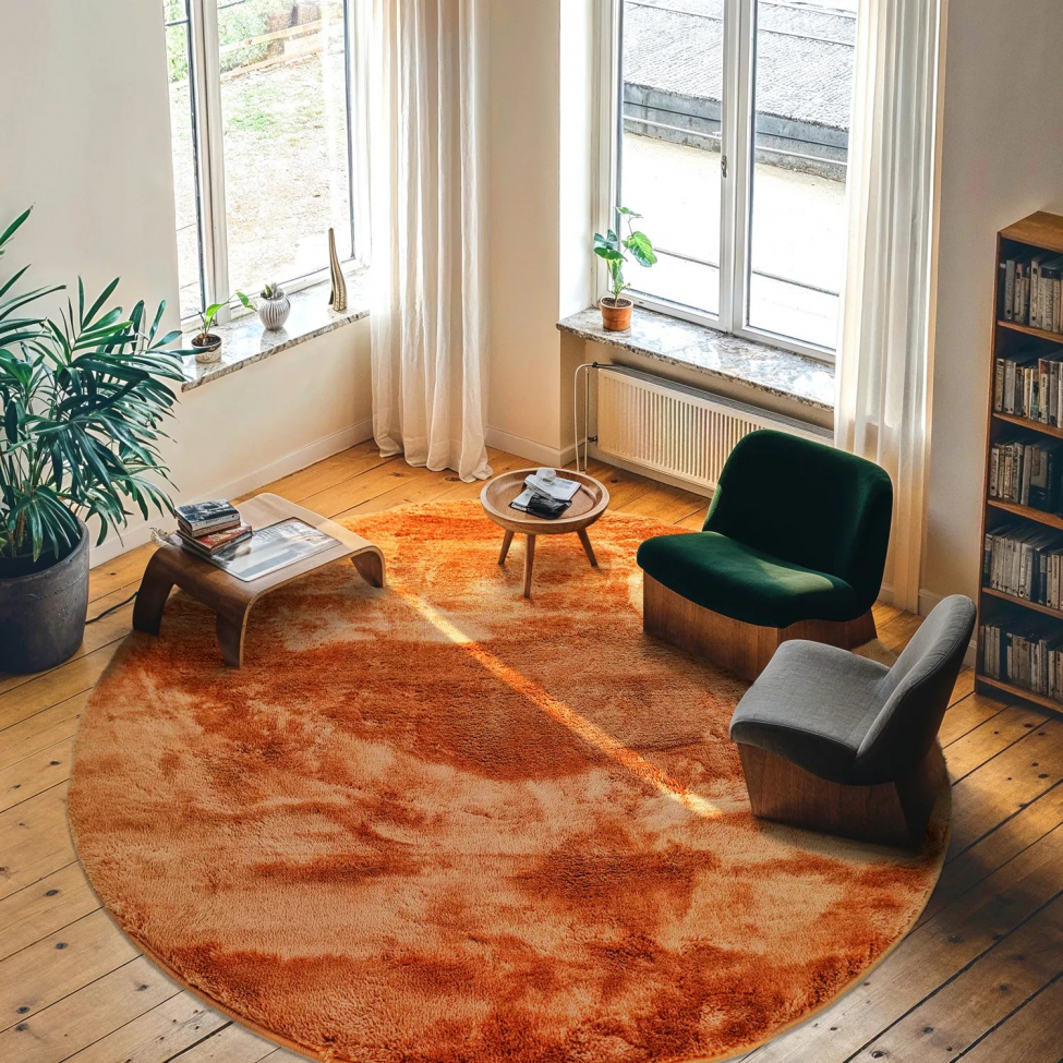 Alfombra redonda 'Aranga Super Soft' 200cm - Naranja