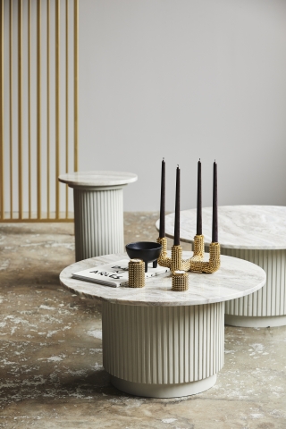 Mesa de centro 'Erie' Redonda 75cm - Mármol Blanco