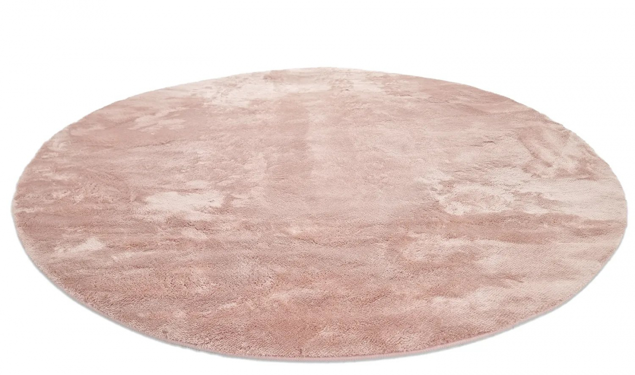 Alfombra redonda 'Aranga Super Soft Fur' 120cm - Rosa