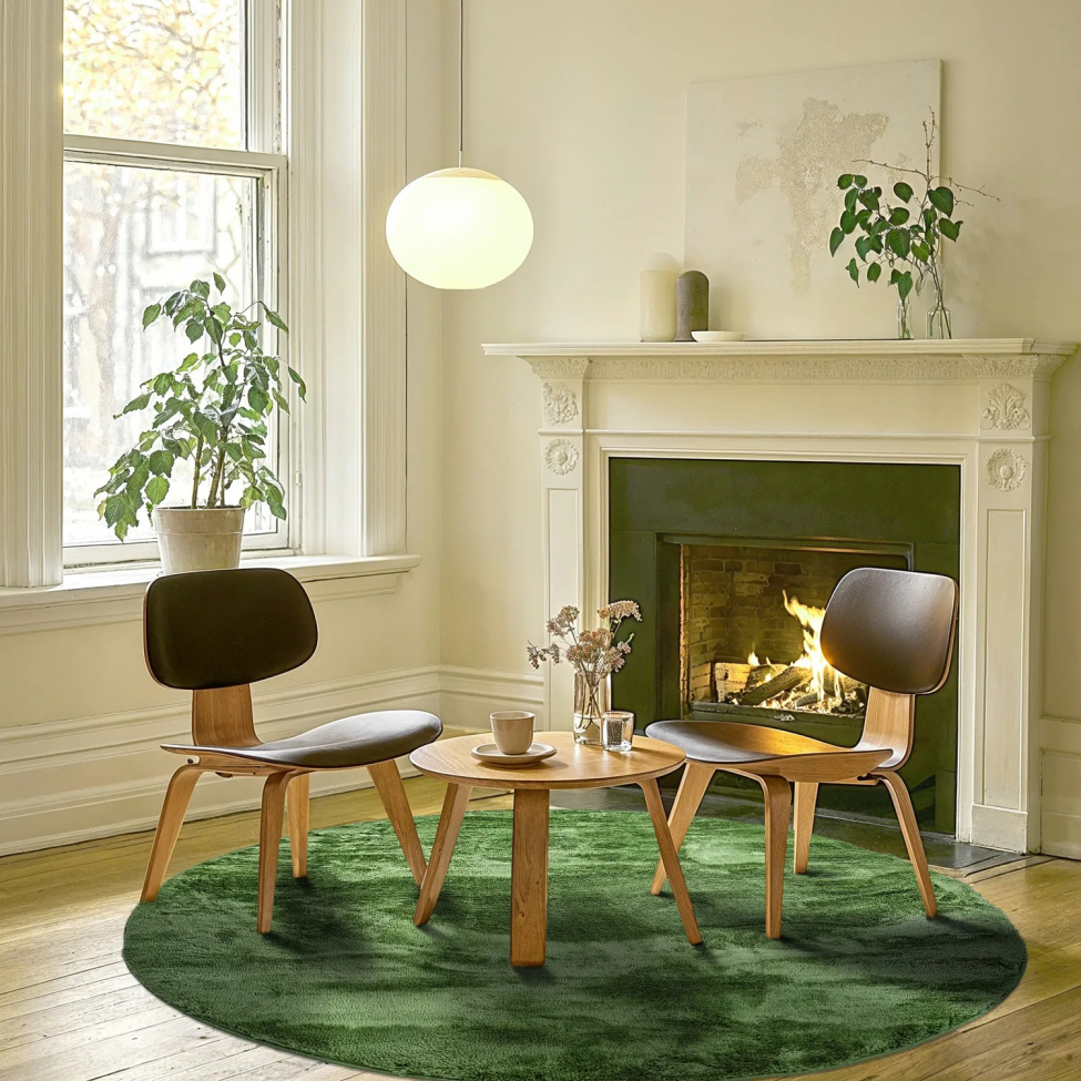 Alfombra redonda 'Aranga Super Soft' 80cm - Oliva