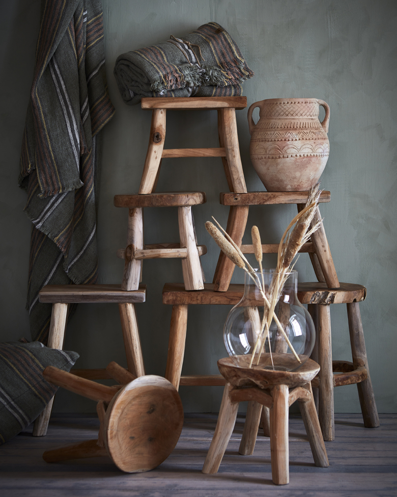 Taburete 'Arvid' 33x23cm - Natural