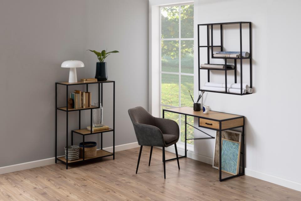 Estante de pared 'Hydra' 75cm - Negro/Natural