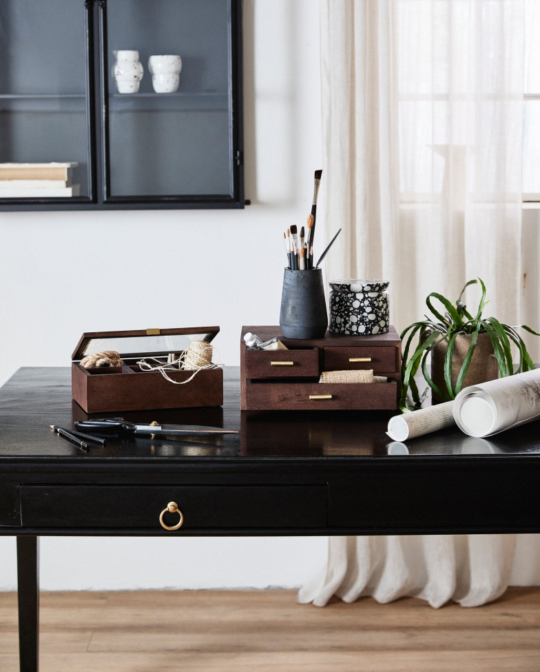 Caja de almacenamiento 'Puyo' - Marrón