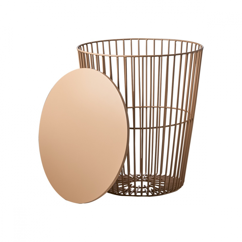 Mesa de café/cesta 'Marstrand' redonda 40cm - Melocotón