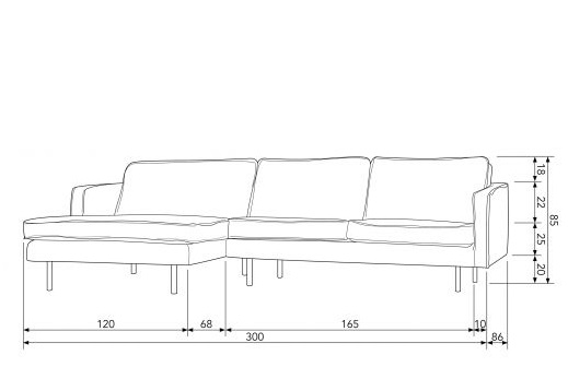 Sofá 'Rodeo' - Caqui - Izquierdo