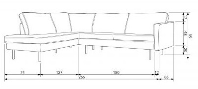 Sofá en esquina 'Rodeo' - Caqui - Izquierdo