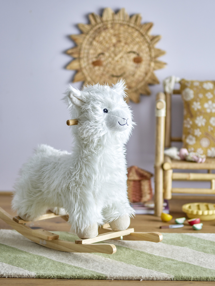 Caballito de madera 'Rocking Lama' - Blanco