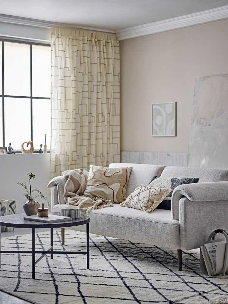 Mesa de centro 'Estelle' 76cm Redonda - Gris/Mármol