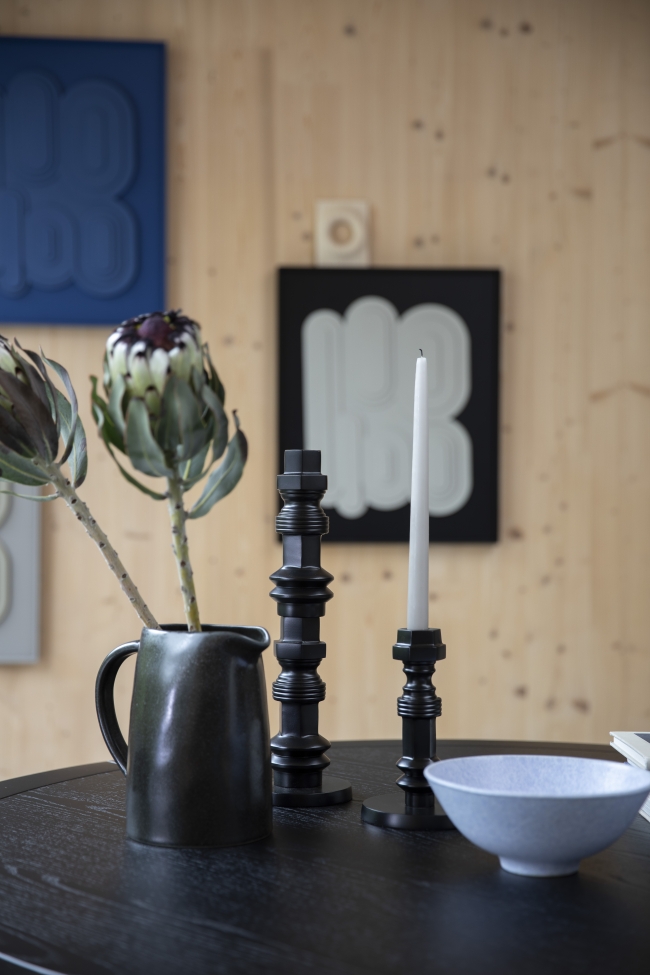 Portavelas 'Totem' - Negro