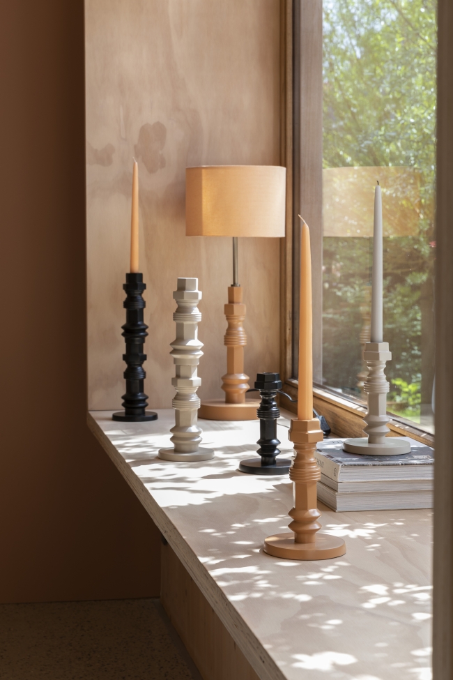 Portavelas 'Totem' - Beige