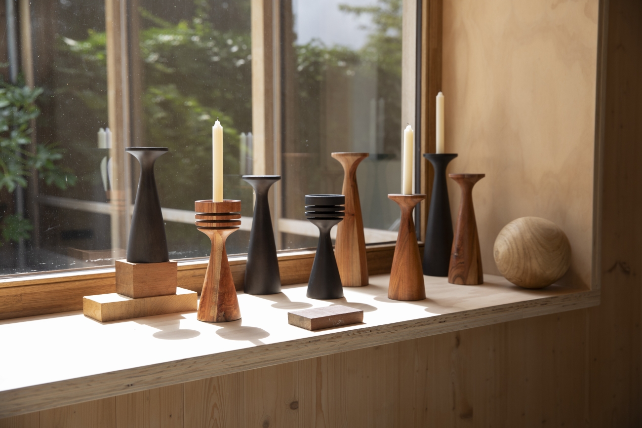 Portavelas 'Flames' - Marrón L