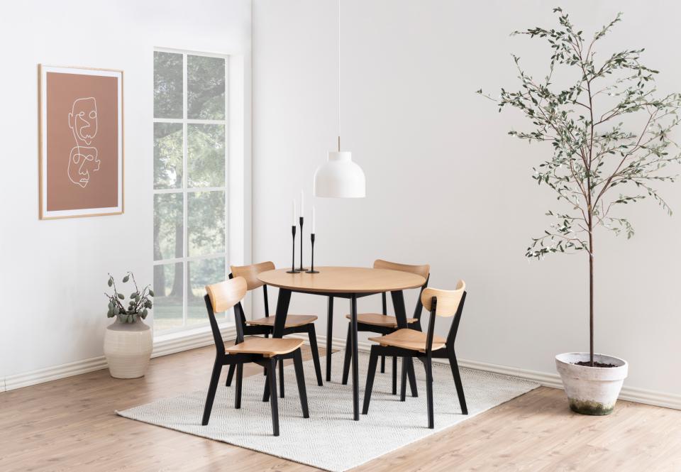 Mesa de comedor 'Ärsjö' Redonda 105cm - Negro/Natural