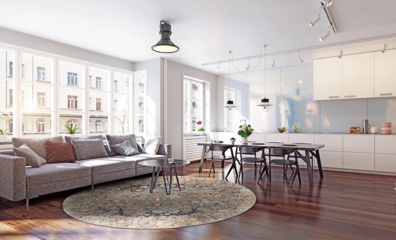 Alfombra redonda 'Bouhjar' 200cm - Beige/Multi