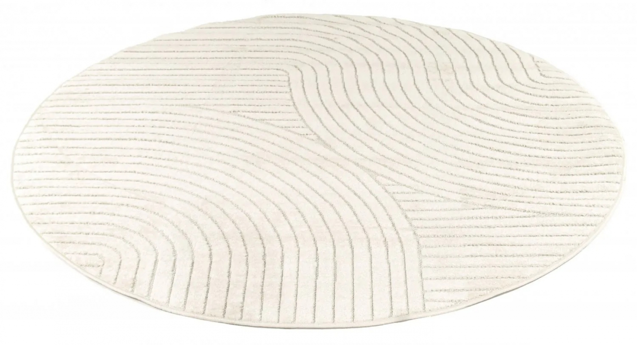 Alfombra redonda 'Devon' 120cm - Crema