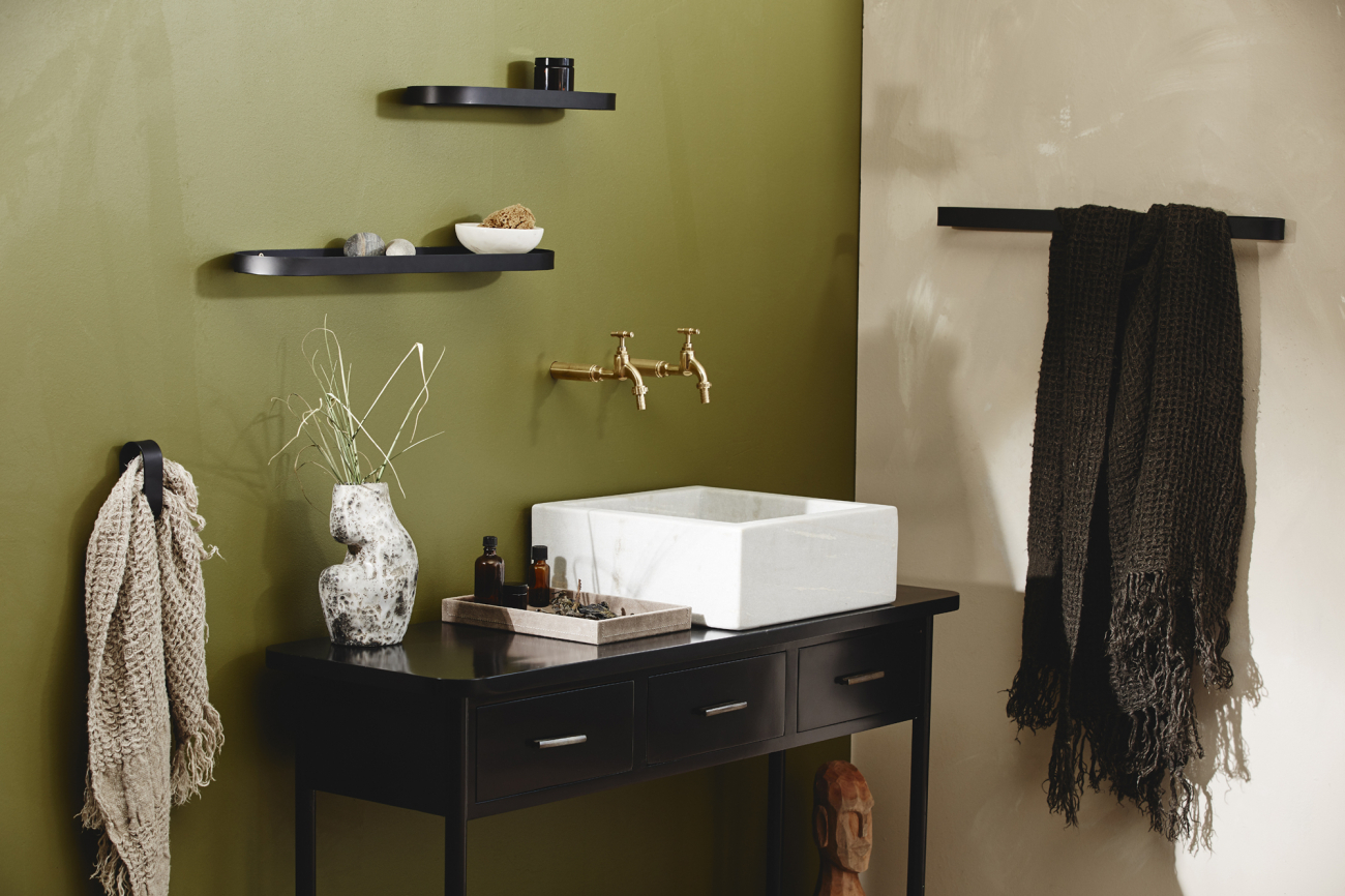 Estante de vidrio 'SOTRA' L - Negro