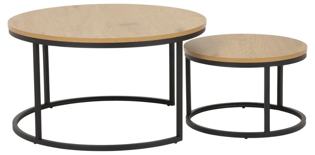 Mesa de centro 'Spiro' 80cm - Natural/Negro