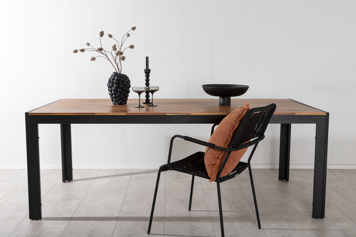 Mesa de comedor 'Birka' 205x90 cm - Negra