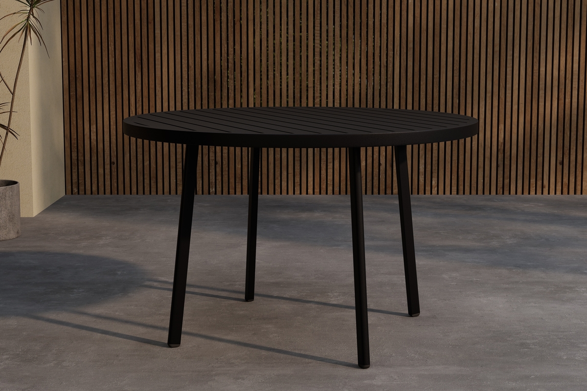 Mesa de comedor 'Giardini', redonda, 120 cm – Negra
