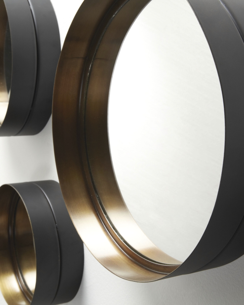 Espejo 'Wilson' - Negro/Cobre